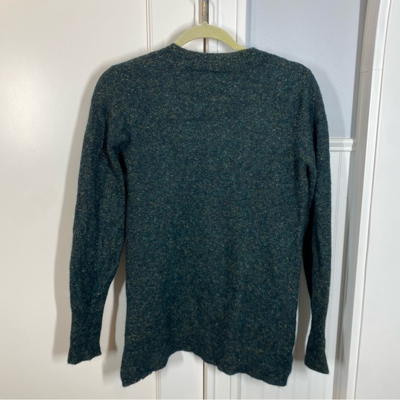 Margaret O'Leary Speckled Forest Green V-Neck Sweater womens Medium iconic style - Picture 6 of 7